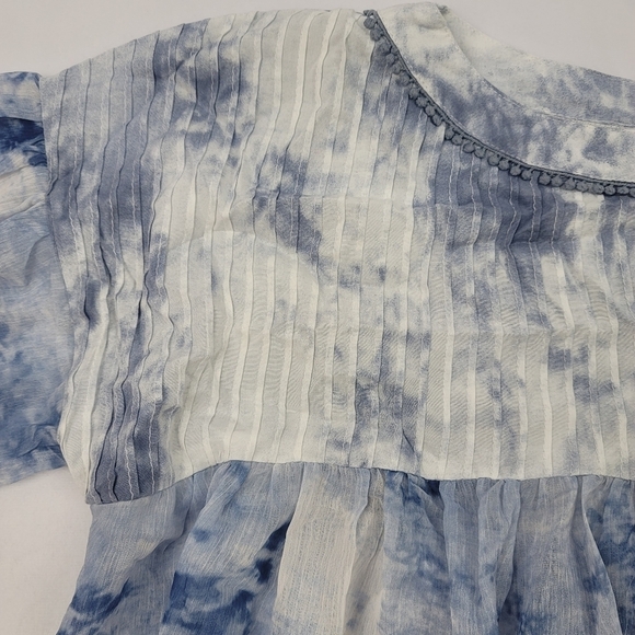 NWT Sheer bottom & sleeve tye dye smock blouse - Picture 3 of 5